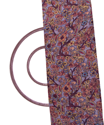 Grey Colour Floral Digital Print Chiffon Fabric